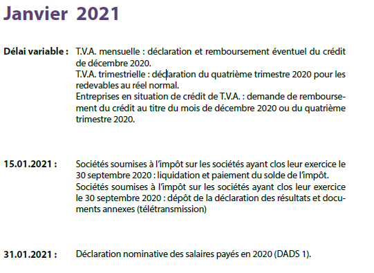 lettre decembre 2020 echancier