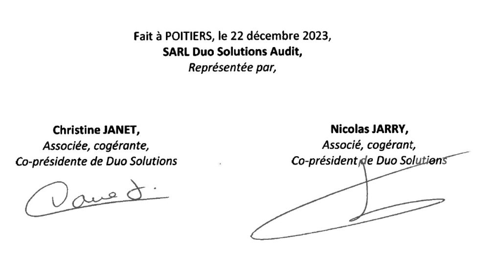 Signature rapport de transparence